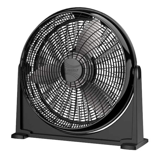 Lasko 20 in. 3 Speed Air Circulator Floor Fan for Home in Black with Wall Mount Option, Full Range Pivoting Head, Carry Handle A20107