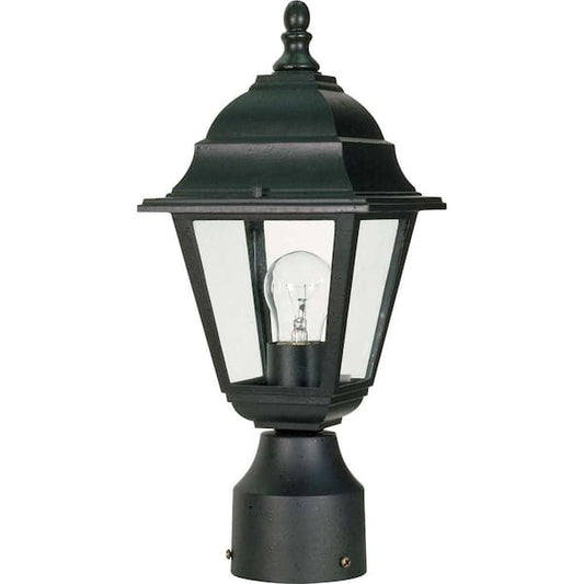 SATCO 6 in. 1-Light Textured Black Outdoor Post Mount Light 60/548
