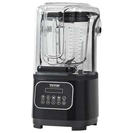 VEVOR Commercial Countertop Blenders with Shield 68 oz. Jar Blender Combo 9-Speed and 5-Functions Blender, Black TSSBJ20L1600W4DTQV1