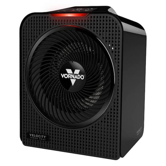 Vornado Forced Air Velocity 5 Whole Room 1500-Watt 5118 BTU Electric Space Fan Electric Heater Furnace, Black EH1-0161-06
