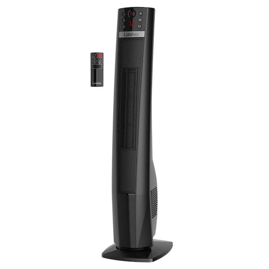Lasko 1500-Watt 32 in. Black Electric Tower Ceramic Space Heater with Digital Display, Thermostat, Timer, Remote Control CT32791