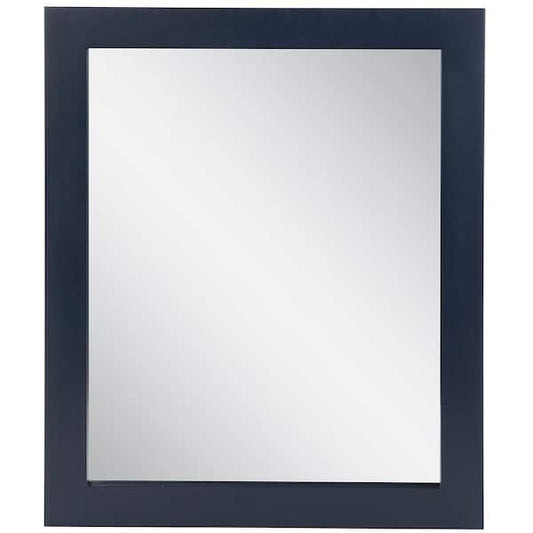 Unbranded 26 in. W x 31 in. H Rectangular Wood Framed Wall Bathroom Vanity Mirror in Blue WTWM26-BU