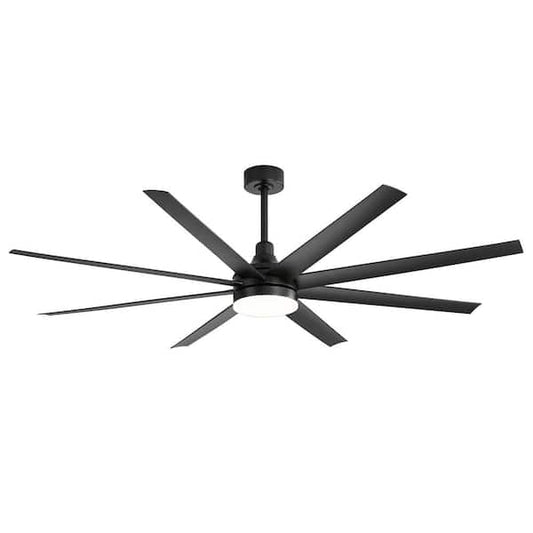 Breezary Archer 72 in. Integrated LED Indoor Black Ceiling Fans with Light and Remote Control Included 27023-AB