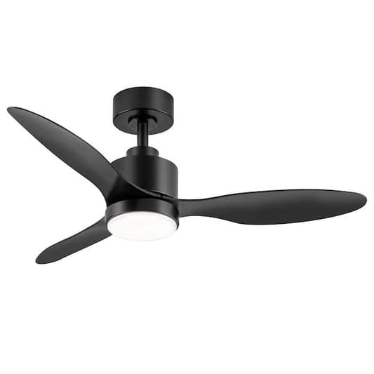 Breezary Sawyer 42 in. Indoor Black Ceiling Fan with Integrated LED Light and Remote Control Included 30023-AB