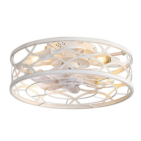 Breezary 18 in. Indoor Black/Gold Enclosed Flush Mount Ceiling Fan with Light Kit and Remote Control Included 32018-WG