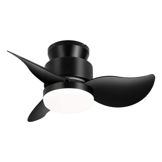 Breezary Tracy II 22 in. Integrated LED Indoor Black Small Low Profile Ceiling Fan with Light and Remote Control Included 33030-BK