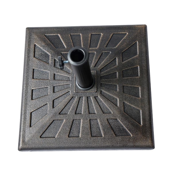 C-Hopetree 42 lbs. Square Resin Patio Umbrella Base Weight Stand for Outdoor in Bronze CHTBR19SQ