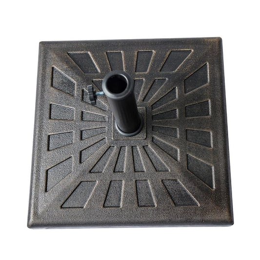 C-Hopetree 42 lbs. Square Resin Patio Umbrella Base Weight Stand for Outdoor in Bronze CHTBR19SQ