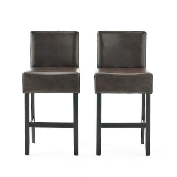 Noble House Portman 37.73 in. Brown Counter Stools (Set of 2) 6613