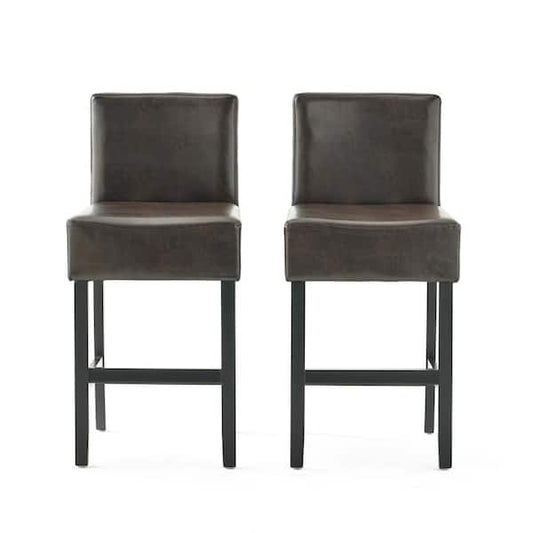 Noble House Portman 37.73 in. Brown Counter Stools (Set of 2) 6613