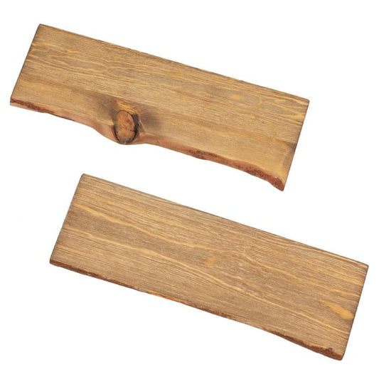 PIPE DECOR 24 in. x 8 in. x 1 in. Trail Brown Solid Pine Live Edge Wall Shelf (Set of 2) 370 PD24X7TBLE2