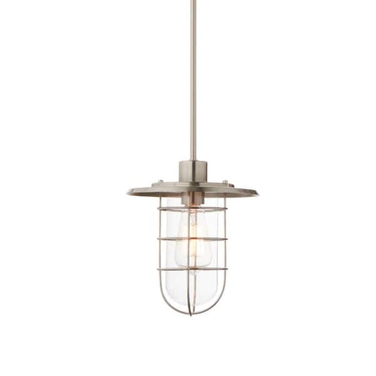 Home Decorators Collection 1-Light Brushed Nickel Fisherman Style Mini Pendant 21156-001