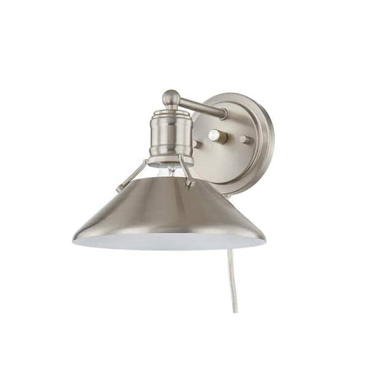 Home Decorators Collection Feldner One Light Wired Sconce Brushed Nickel Finish HD-1604-BN-CV