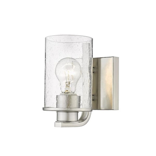 Unbranded Beckett 4.5 in. 1 Light Brushed Nickel Wall Sconce Light with Glass Shade 492-1S-BN