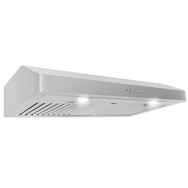 Proline Range Hoods 36 in. 600 CFM Under Cabinet Range Hood with Light in Stainless Steel PLJW 185.36