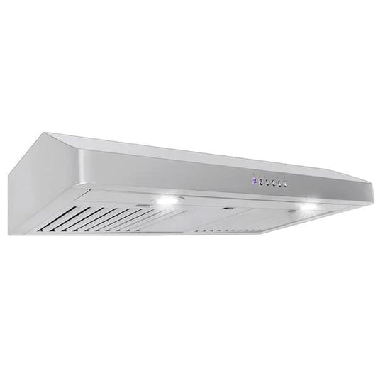 Proline Range Hoods 36 in. 600 CFM Under Cabinet Range Hood with Light in Stainless Steel PLJW 185.36