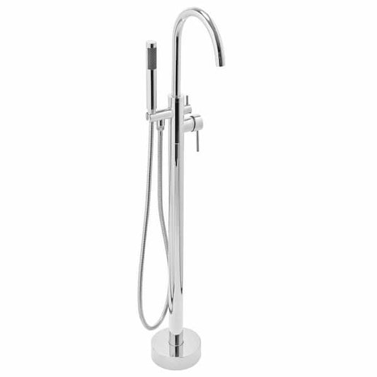 AKDY 1-Handle Freestanding Floor Mount Roman Tub Faucet Bathtub Filler with Hand Shower in Chrome TF0021