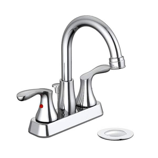 Glacier Bay Deveral 4 in. Centerset 2-Handle High-Arc Bathroom Faucet in Chrome 4512963C