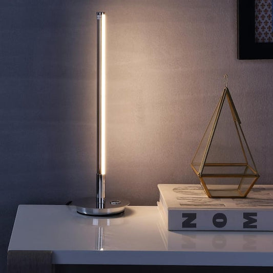 JONATHAN Y Keira 16.5 in. Chrome Integrated LED Table Lamp JYL7002A