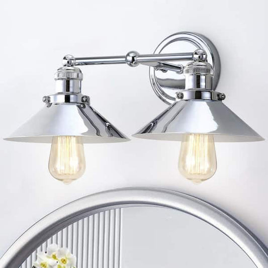 JONATHAN Y June 17.5 in. 2-Light Metal Chrome Vanity Light JYL7424A