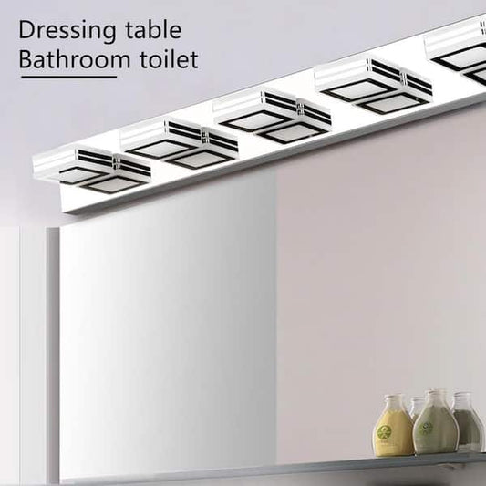 Sunpez 32.28 in. W 5-Light Chrome Makeup Mirror Lights LED Bathroom Vanity Light Over Mirror Light Fixture for Living Room YM-JQD888