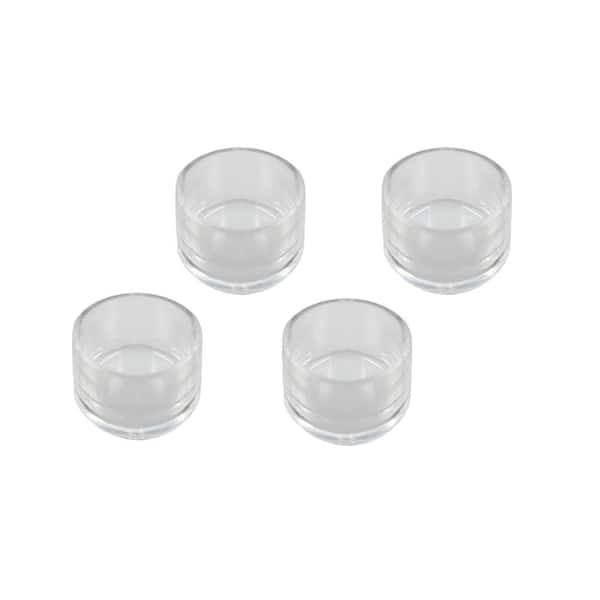 Everbilt 1 in. Clear Rubber Like Plastic Leg Caps for Table, Chair, and Furniture Leg Floor Protection (4-Pack) 46212