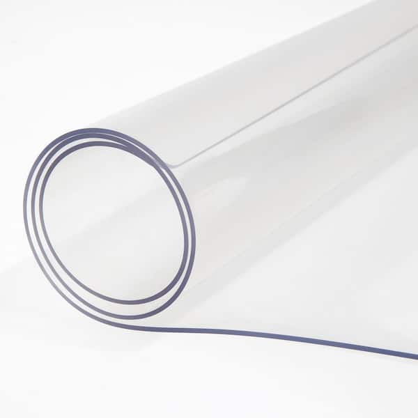 SKYSHALO Plastic Table Cover 42 x 72 in. 1.5 mm PVC Thick Clear Solid Table Protector Rectangle Clear Desk Mat Easy Cleaning FXPVC15MM4272FYTNV0-250206