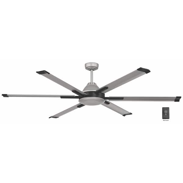 Commercial Electric High Velocity 6 ft. Indoor/Outdoor Titanium Ceiling Fan with Wall Control Included AK366B-TM