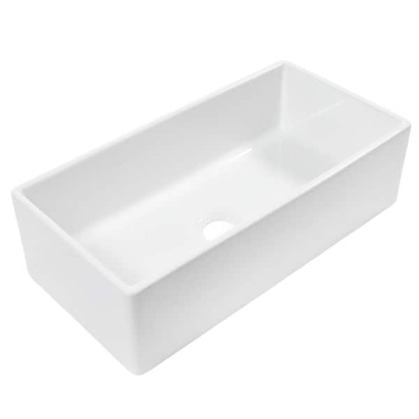 SINKOLOGY Bradstreet II 36 in. Farmhouse Apron Front Undermount Single Bowl Crisp White Fireclay Kitchen Sink SK495-36FC