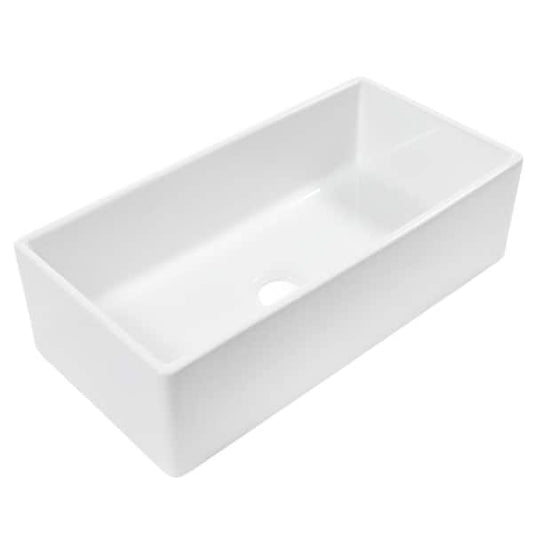 SINKOLOGY Bradstreet II 36 in. Farmhouse Apron Front Undermount Single Bowl Crisp White Fireclay Kitchen Sink SK495-36FC