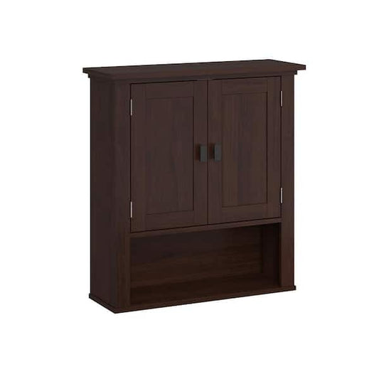 RiverRidge Home Hayward 24.5 in. H x 7.88 in. D x 22.81 in. W Bathroom Storage Wall Cabinet and Laundry Cabinet in Dark Woodgrain 06-176