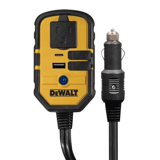 DEWALT 140-Watt Portable Car Power Inverter with Dual USB Ports DXAEPI140