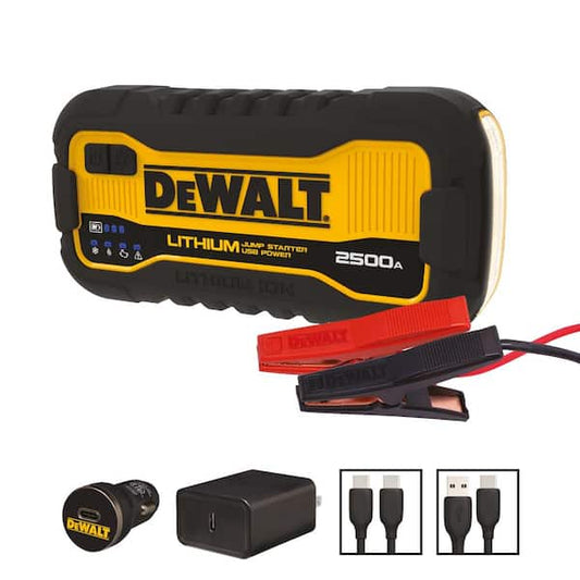 DEWALT 2500 Peak Amp Lithium Jump Starter with USB Power Bank DXAELJ25