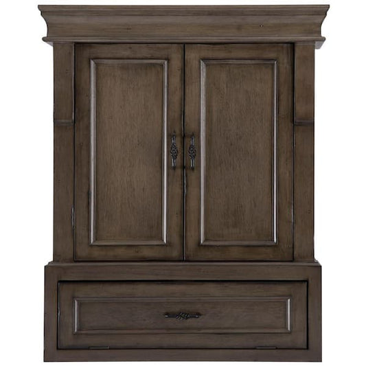 Home Decorators Collection Naples 26.5 in. W x 8 in. D x 32.8 in. H Bathroom Storage Wall Cabinet in Distressed Grey NADGO2633