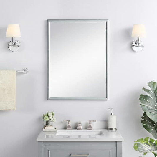 Home Decorators Collection Melpark 24 in. W x 32 in. H Rectangular Framed Wall Mount Bathroom Vanity Mirror in Dove Gray Melpark MR-G