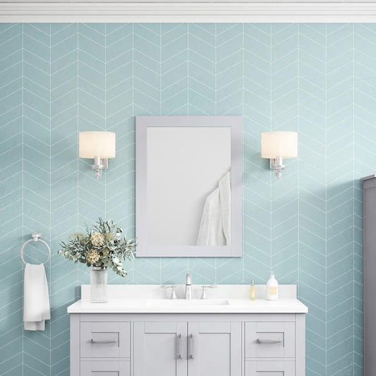 Home Decorators Collection 24 in. W x 32 in. H Rectangular Framed Wall Mount Bathroom Vanity Mirror in Dove Gray Sepal MR-G