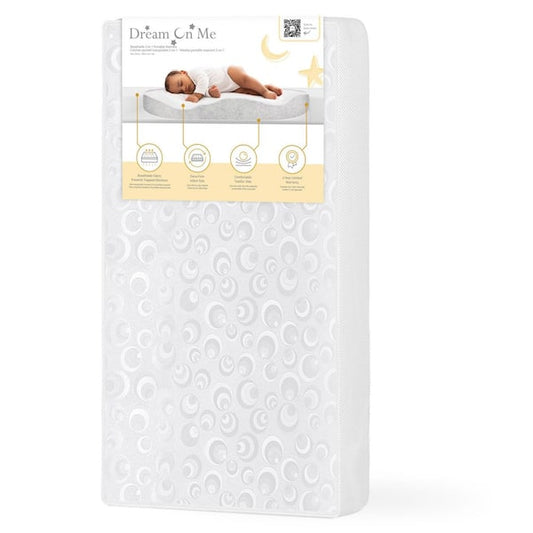 Dream On Me 2-In-1 Breathable Two-Sided 3" Mini/Portable Crib Mattress BR-24