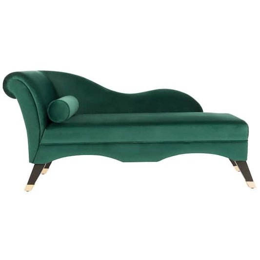 SAFAVIEH Caiden Dark Green/Black Chaise Lounge FOX6284E