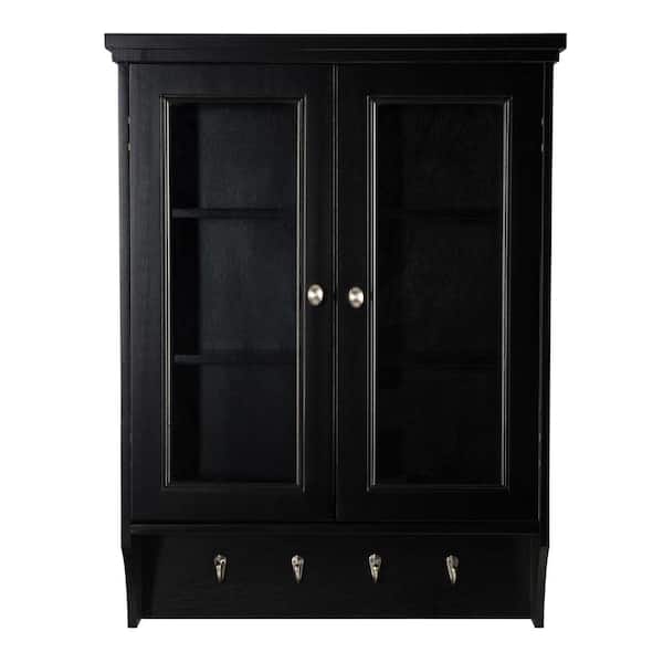 Home Decorators Collection Gazette 28 in. W x 7.25 in. D x 24 in. H Bathroom Storage Wall Cabinet in Espresso GAEW2431