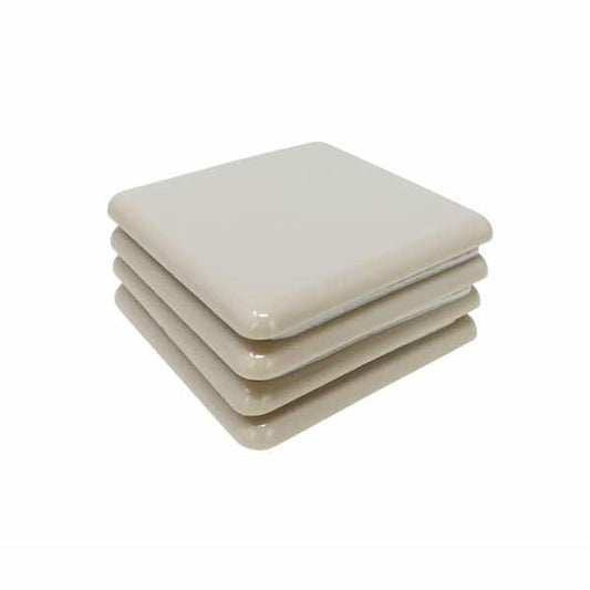 Everbilt 2-1/2 in. Beige Square Self-Adhesive Plastic Heavy Duty Furniture Slider Glides for Carpeted Floors (4-Pack) 4701244EB