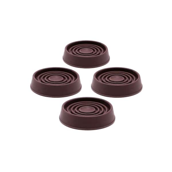 Everbilt 1-3/4 in. Brown Round Smooth Rubber Floor Protector Furniture Cups for Carpet and Hard Floors (4-Pack) 49077