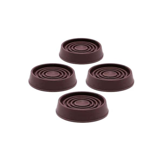 Everbilt 1-3/4 in. Brown Round Smooth Rubber Floor Protector Furniture Cups for Carpet and Hard Floors (4-Pack) 49077