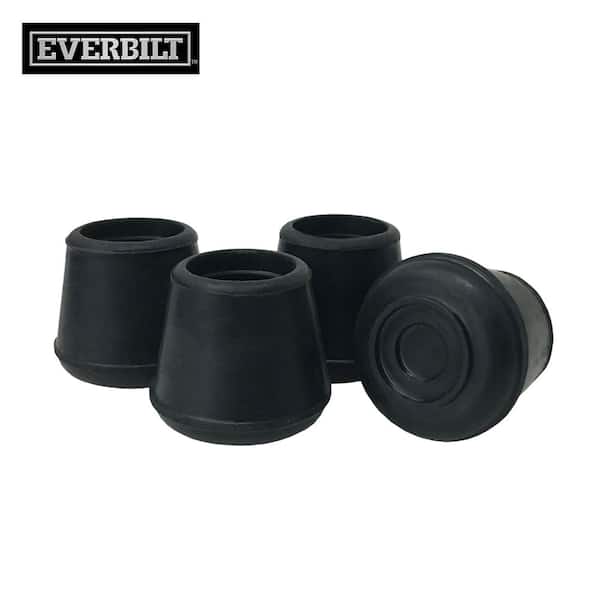 Everbilt 3/4 in. Black Rubber Leg Caps for Table, Chair and Furniture Leg Floor Protectors (4-Pack) 49126