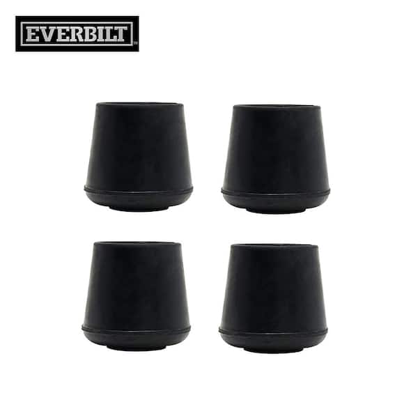 Everbilt 7/8 in. Black Rubber Leg Caps for Table, Chair, and Furniture Leg Floor Protection (4-Pack) 49127