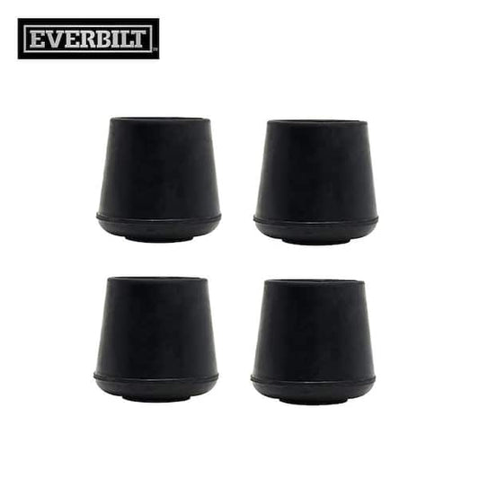 Everbilt 1 in. Black Rubber Leg Caps for Table, Chair, and Furniture Leg Floor Protection (4-Pack) 49128