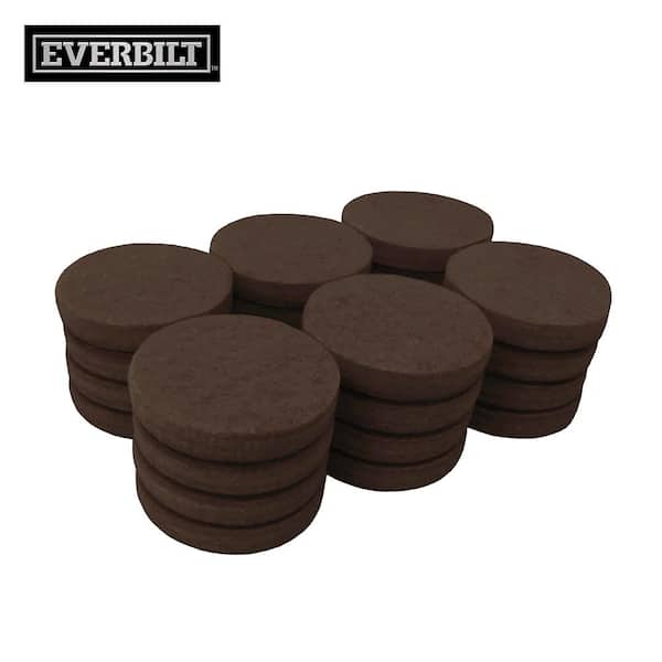 Everbilt 1 1/2 in. Brown Round Felt Heavy Duty Self Adhesive Furniture Pads (24-Pack) 49876