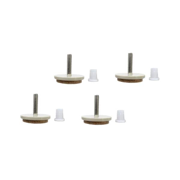 Everbilt 1-1/2 in. Beige Round Felt Threaded Stem Furniture Glides for Floor Protection (4-Pack) 49909