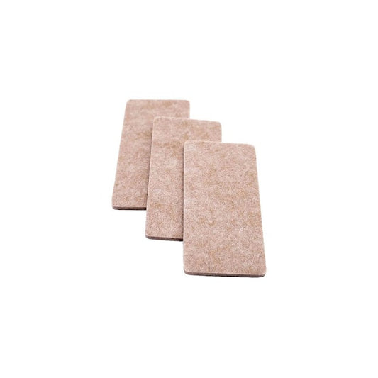 Everbilt 2 in. x 4 in. Beige Rectangular Felt Heavy Duty Self Adhesive Furniture Pads (3-Pack) 49948