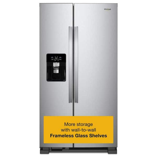 Whirlpool 24.6 cu. ft. Side by Side Refrigerator in Fingerprint Resistant Stainless Finish WRS325SDHZ