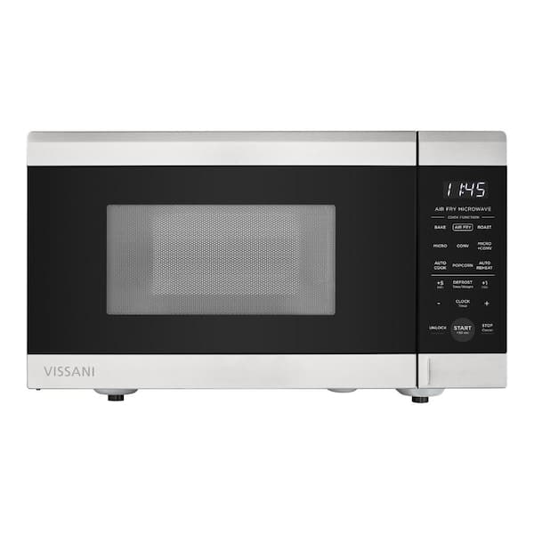 Vissani 19 in. 0.9 cu. ft. 900-Watt Countertop Microwave Oven in Stainless Steel with Convection and Air Fry VSCMAF09S2A09A